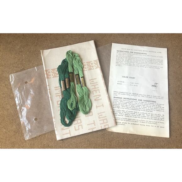 Vintage Cross Stitch Embroidery Kit Money Is Most Important Jane Snead Samplers - Picture 2 of 7